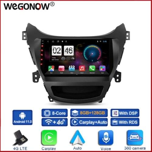 360 Panoramic Camera 6G+128G Android 10 Car DVD Player GPS WIFI Bluetooth RDS Radio For Hyundai Elantra 5 JK GD MD UD 2010-2016
