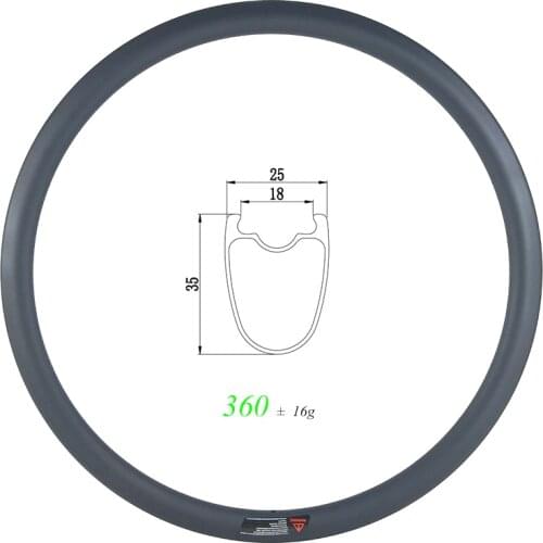 700c 33mm clincher tubeless road disc carbon rim 25mm wide U shape 3K UD 12K matte glossy 20H 24H 28H 32H 36H gravel CX bike