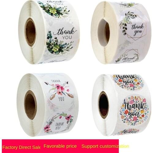Roll flowers thank you sticker Party Wedding Decoration