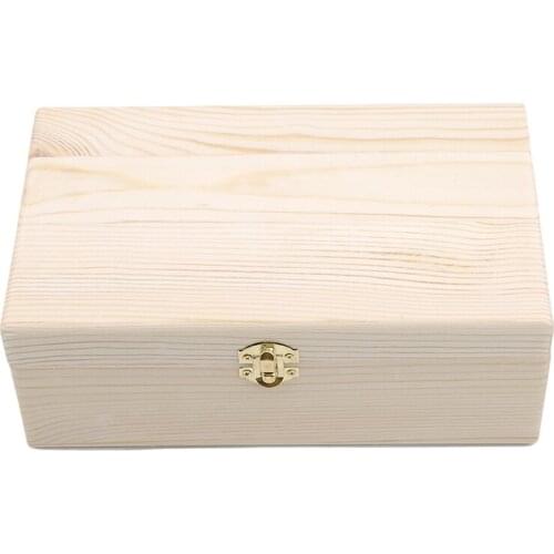 Wooden Storage Box Log Color Scotch Pine Rectangular Flip Solid Wood Gift Box Handmade Craft Jewelry Case