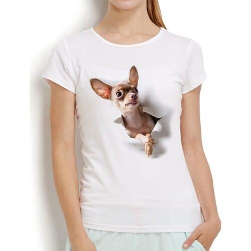 Cute cane corso dog break out vivid 3d tshirt women 2018 new white casual breathable t shirt femme Chihuahua funny t-shirt