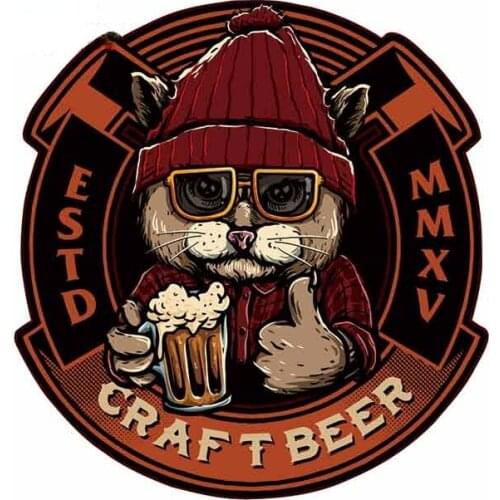 Personality CRAFT BEER Car Stickers Accessories and Decals Vinyl PVC Anti-UV Waterproof Scratch-proof DIY 3D Funny Decoration