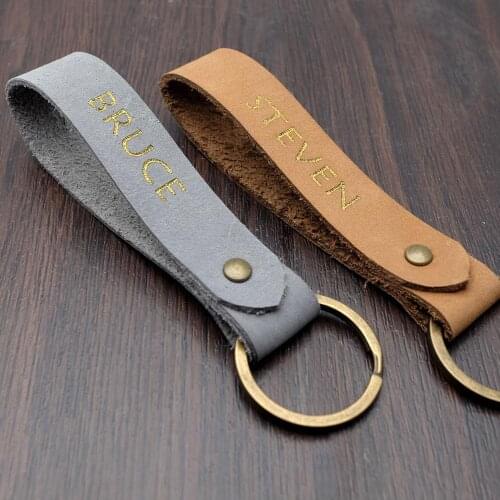 Personalized Leather Keychain,Leather Keychain with Gift Box,Keyring, Gift for Him,New Year Gift