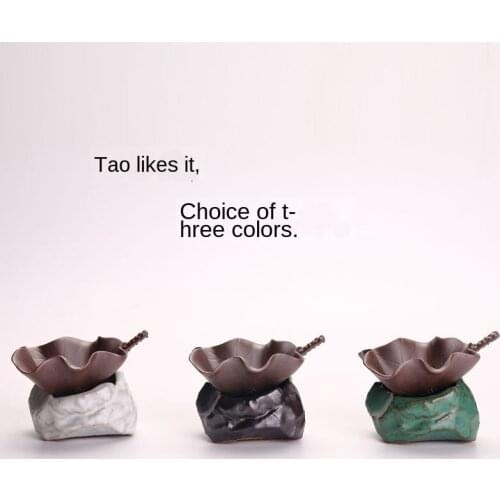 Creative Handmade Lotus Leaf Lotus Pond Tea Strainer Stoneware Tea Leaf Filter Tea Filter Ceramic Tea Infuzer Tea Set Siteel