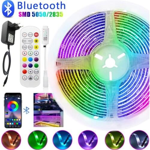New Bluetooth Music 5M 10M 15M LED Strip Light RGB 5050 SMD 2835 Luces LED Light for Room 12V Neon LED Strip Christmas RGB Tape
