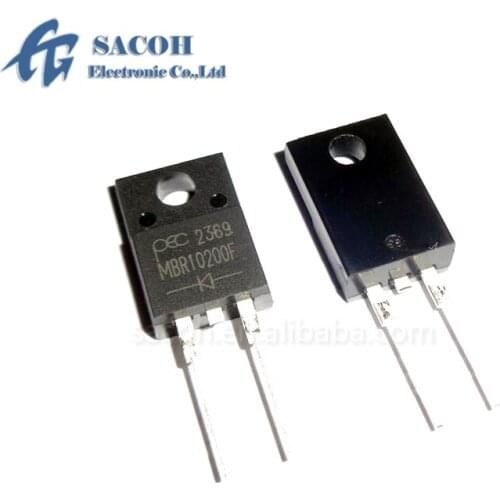 New 10PCS/Lot MBR10200F MBR10200 or MBR10200FCT MBR10200CT MBR10200CTG MBR10200CD TO-220F 10A 200V Schottky Barrier Rectifier