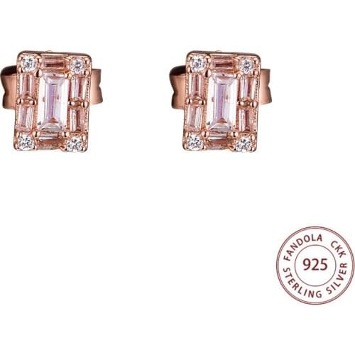 Wholesale 925 Sterling Silver Earrings for Women Rose Gold Luminous Ice Wedding Earings Fashion Jewelry pendientes brincos