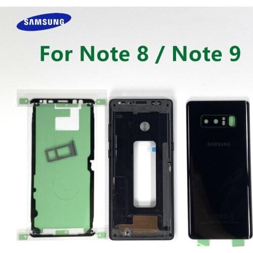 For SAMSUNG Galaxy Note 8 N950F NOTE 9 N960F Front Middle Frame Back Glass Cover Battery Door Complete Case Full Housing Parts