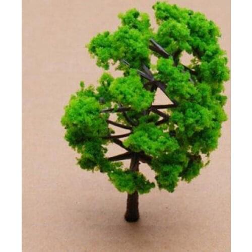 10pcs 8cm Plastic Model Train Artificial Miniature Tree Scenery Railroad Decoration Building Landscape Accessories Toys For Kids