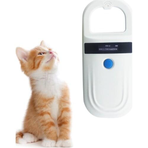 Portable 134.2KHz FDX-B ISO11784/11785 Pet RFID Chip Reader For Dog Cat LCD Display Animal Microchip Scanner