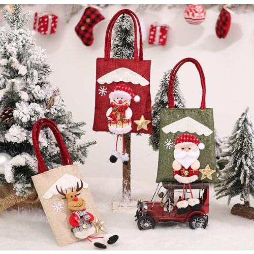 Christmas Stockings Hanging Ornaments Gift Santa Claus Snowman Gift Holders Candy Bag Xmas Party Christmas Trees Decoration