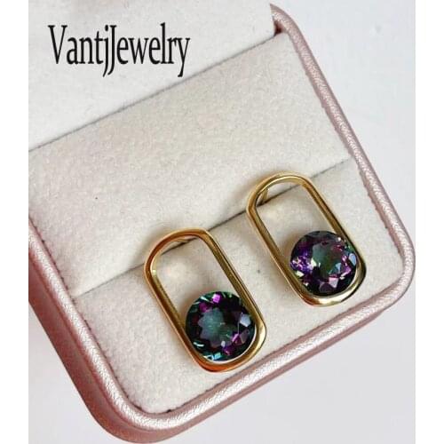 Dreamy Crystal Earring Sterling 925 Silver Natural Gemstone 10mm for Women Wedding Engagement Birthday Jewelry Gift