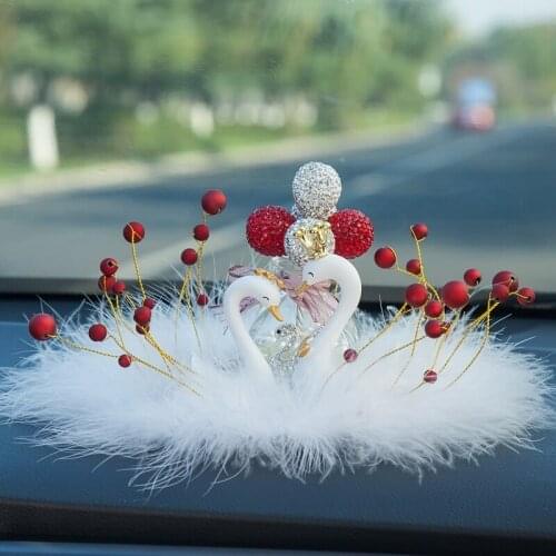 Cute creative swan car ornaments car interior accessories center console accessories for girls girlfriends couple birthday gifts