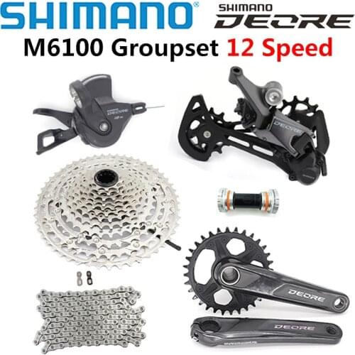 2020 NEW SHIMANO DEORE M6100 M7100 M8100 170mm 175mm 32T Groupset 12 Speed Shifter Rear Derailleur Cassette Crankset M6120