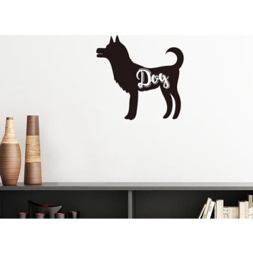 Dog Black And White Animal Silhouette Removable Wall Sticker Art Decals Mural DIY Wallpaper for Room Decal