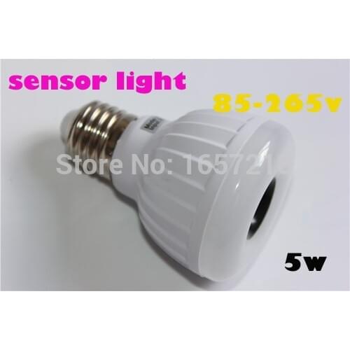 1PCS NEW arrive 5W E27 110/220V LED Infrared infrared body sensor light White Light Bulb Lamp Motion Led Bulb sensing bulb white