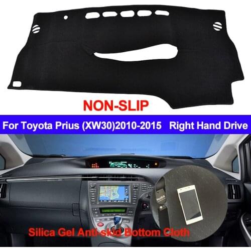 TAIJS For Toyota Prius XW30 2010 2011 2012 2013 2014 2015 Dash Mat Carpet DashMat Silicone Non-Slip Car Dashboard Cover ANti-UV