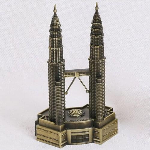1 pcs Home Decoration Accessories Twin Towers Metal Art Decoration Wedding Desktop Study Porch Soft Decoration Home Gift ZPJ066