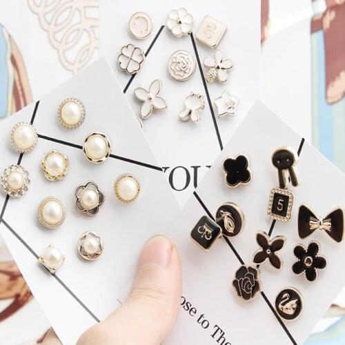 10PCs Jeans Buttons for Clothing Metal Snaps for Clothes DIY for Sewing Accessories Needlework Small Fragrance Brooch Buttons