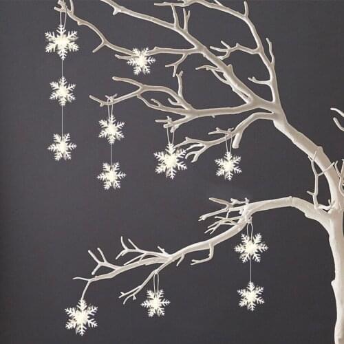 12PCS 3D stereo silver white cardboard string snowflake ornaments Lahua pull Christmas New Year decoration