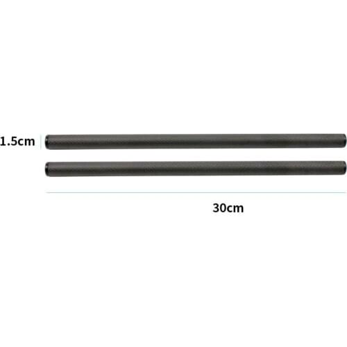 15mm Carbon Fiber Rod - 30cm 12inch (1 Pair) for DSLR Camera Tripod Mount