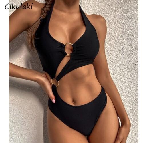 2021 Sexy Hollow Out One Piece Swimsuit Women Cut Out Swimwear Push Up Monokini Bathing Suits Beach Wear Swimming Suit For Women