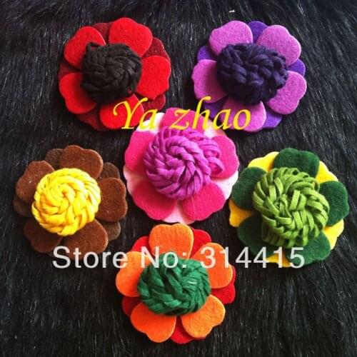 3inch fashion felt daisy Flowers Felt hair flower For headbands,clothing, dress, 60pcs/lot, 8 colors in stock, Free shipping