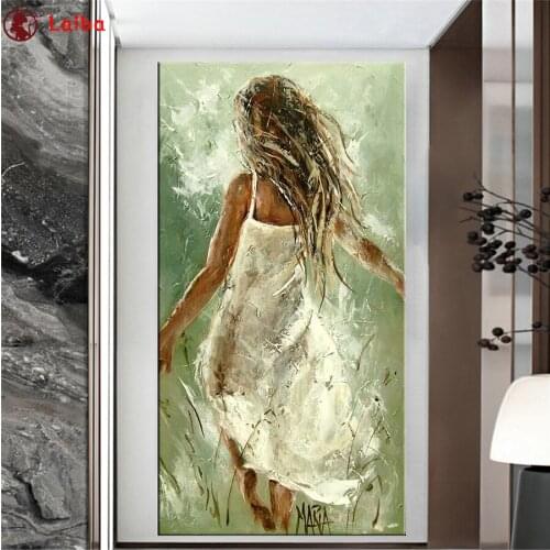 5d mosaic Diamond Painting Happy Girl Back View Art diamond Embroidery full square&round Diamond cross stitch home decor