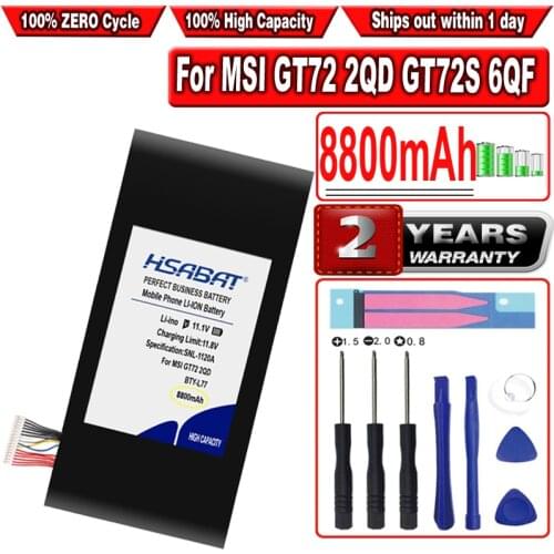 8800mAh BTY-L77 Laptop Battery for MSI GT72 2QD GT72S 6QF GT72VR WT72 MS-1781 MS-1782 MS-1783 2PE-022CN 2QD-1019XCN 2QD-292XCN