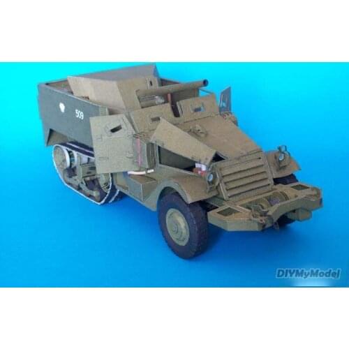 US military su-57 (T48) Light Armored Artillery vehicle DIY Handcraft Paper Model KIT Handmade Toy Puzzles Gift Movie prop