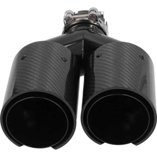 Car 2-1 Rear Exhaust Tip Y Pipe Dual 93mm Outlet Single 63mm Inlet Modification Universal
