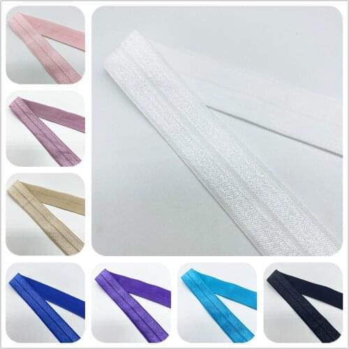 5yards/Lot 3/4" 20mm Elastic Ribbon Multicolor Fold Over Spandex Elastic Band For Sewing Lace Trim Waist Band Garment Accessory