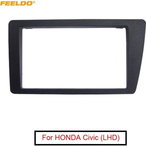 FEELDO Car 2Din Stereo Radio Fascia Frame Panel for HONDA Civic (LHD) 2001-2006 Dash Fitting Kit Installation Plate Bezel #4954