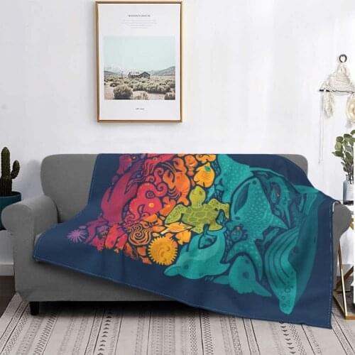 Dolphin Blanket Fleece Spring Autumn Ocean Animal Portable Super Warm Throw Blanket for Home Outdoor Plush Thin Quilt