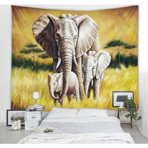 Nordic INS Style Elephant Tapestry Mandala Bohemian Hippie Wall Decoration Tapestry Living Room Bedroom Wall Tapestry