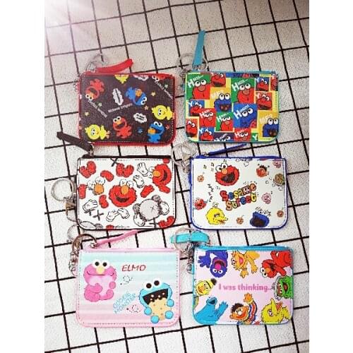 IVYYE 1PCS Sesame Street Elmo Cartoon dolls Plush mini Stuffed Card Coin Cute Animal bags Holder Cash soft Money Purses NEW