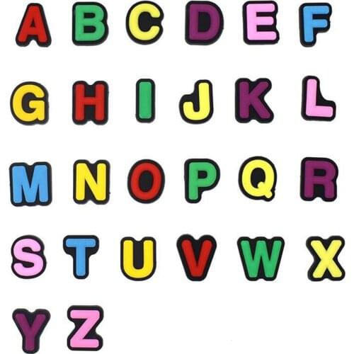 1 Pcs Creative Letter Shoe Charms Accessories Spring Shoe Decorations PVC Croc jibz Buckle for Kids Adult Bracelets Wristbands