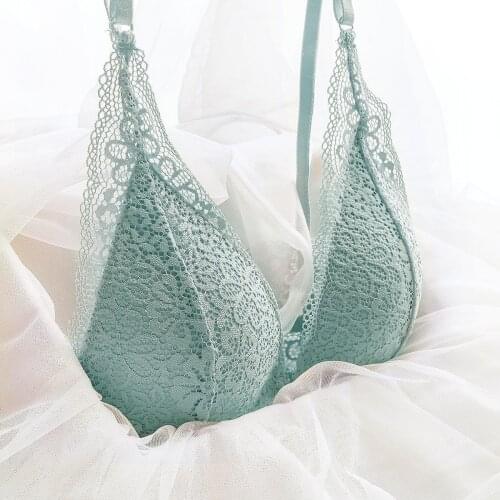 Lace Front Closure Bras Wireless Women Sexy Lingerie Push Up Seamless Adjustable Plus Size Backless Bralette Underwear Brassiere