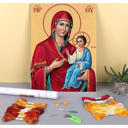 Region Orthodox Icon Printed 11CT Cross Stitch Complete Kit Embroidery DMC Threads Handiwork Knitting Painting Needle