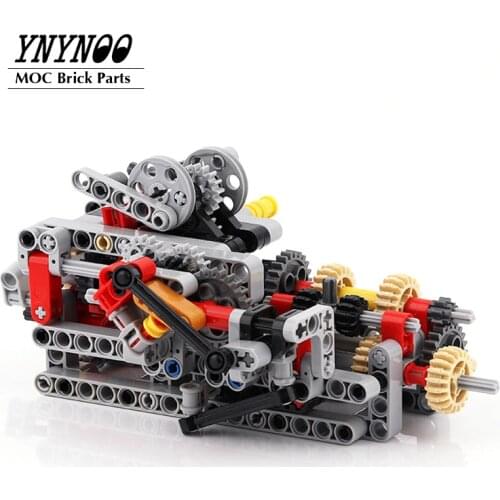 NEW HIGH-TECH 8 SPEED SEQUENTIAL GEARBOX (Gears, pins, axles, Connectors, Beam) Blocks Bricks Model Bulk MOCs Parts DIY Toys