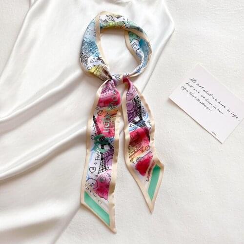 New Design Print Skinny Spring Scarf Women Luxury Brand Bag Scarves Summer Neckerchief Silk Scarf For Ladies SJ475