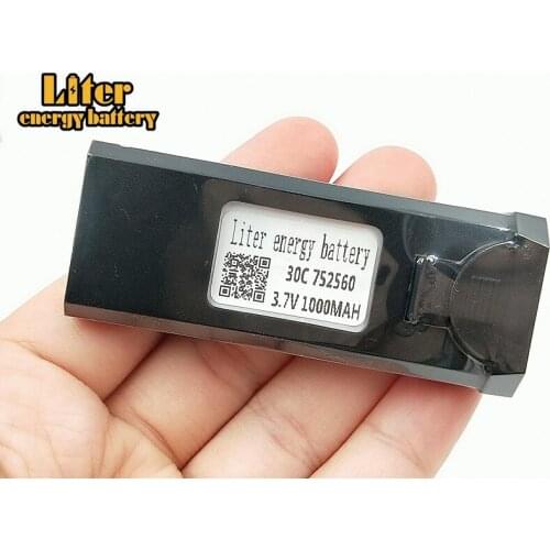 Original VISUO XS809HW XS809W RC Quadcopter Spare Parts Accessories 3.7V 1000mAh 752560 Lipo Battery Rechargeable for RC Drones