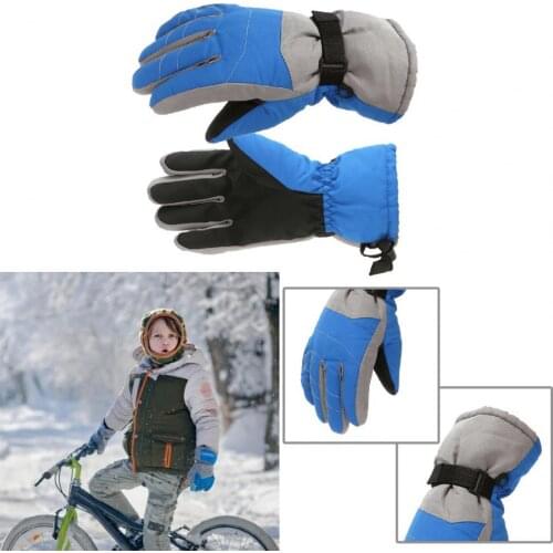 1 Pair Childrens Adjustable Ski Gloves Warm Wear-resistant Anti-slip Cycling Gloves Multi-user Outdoor Sports Equipment