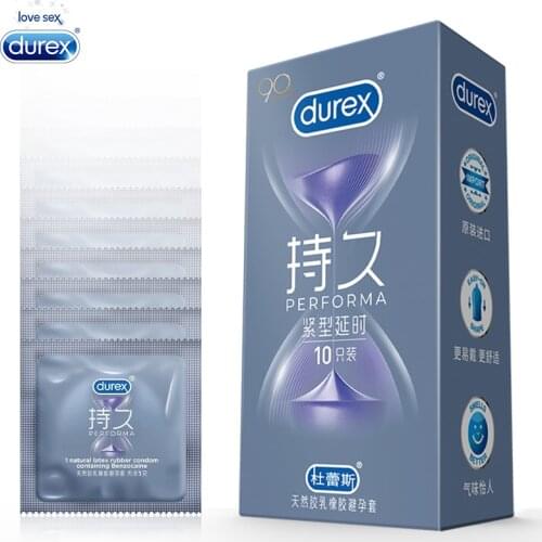 Durex Condoms 49mm Protracted Close fit Safe Delay Long Lasting Natural Latex Lubricated Ultra thin Penis Sleeve Sex Toy for Men