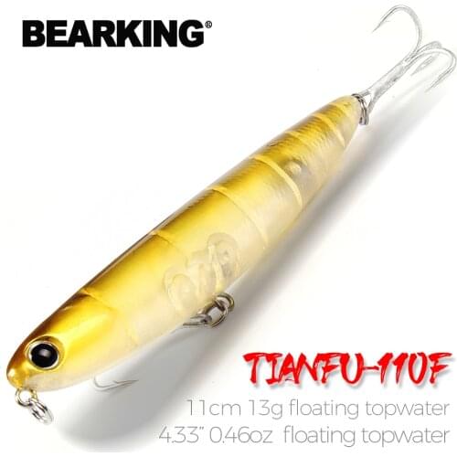 Retail good fishing lures minnow,quality professional baits 11cm 13g,bearking penceil bait topwater