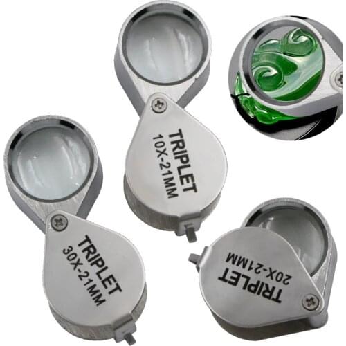 Foldable Pocket Magnifier 10X 20X 30X Metal Mini Magnifying Glass Handheld Silver Jewelry Loupe Portable Gift Folding Lupa