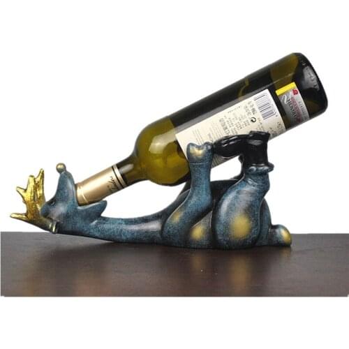 Living room decoration sculpture 14cm Resin Elk Wine Bottle Holder Figurines European Creative Deer Ornament Animal statues Rack