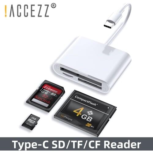 !ACCEZZ USB C Memory Reader Adapter TF SD CF Card Camera Memory Card OTG Adapter For Huawei P40 Samsung S10 Macbook Type C Phone
