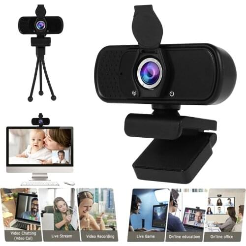 HD 1080P Webcam Mini Computer PC USB Web Camera with Tripod Rotatable Cameras for Live Broadcast Video Calling Conference Work