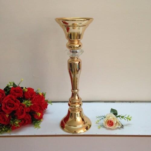 Height 48cm /18.9" Gold Table Flower Vases Golden Table Centerpiece Table Decor Wedding Decoration 10PCS/LOT Wedding Lead Roads